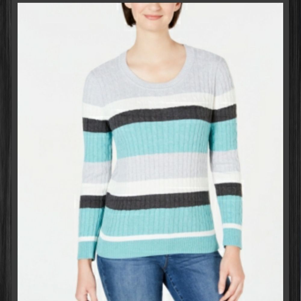 Karen Scott Cable-Knit Sweater Sz PP